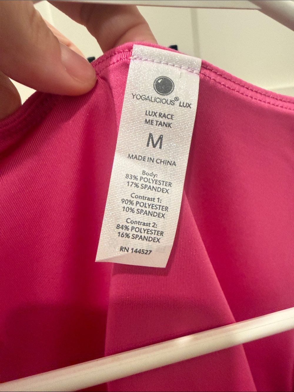 Yogalicious Hot Pink V‑Neck Tank Top - Picture 3 of 4